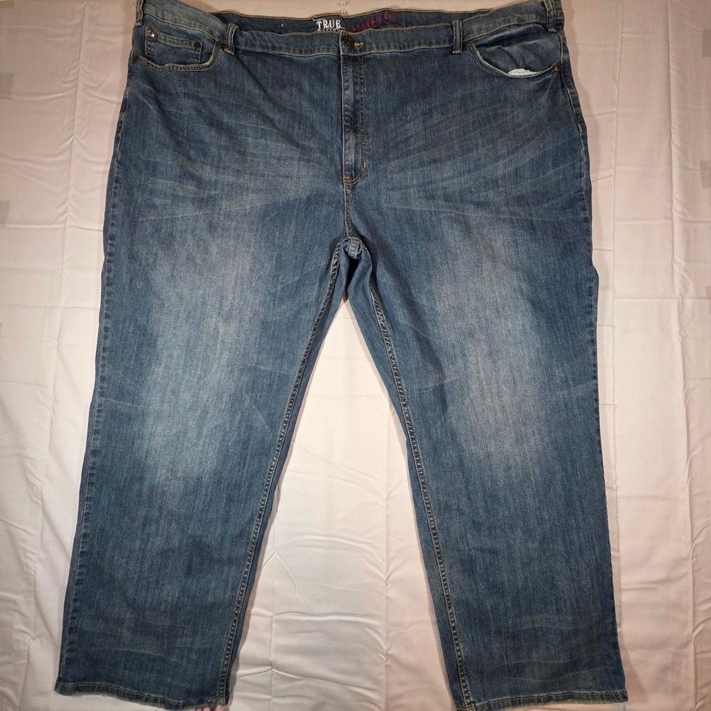 True Nation Relaxed Fit Mens Blue Denim Jeans 62x32 Medium Wash Straight Leg